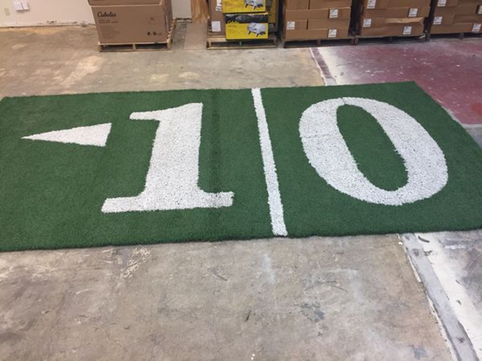 "<10 yard (left arrow)" Field-Turf, Game-Used, Final Game: Jan 22, 2017 Packers vs. Falcons, NFC
