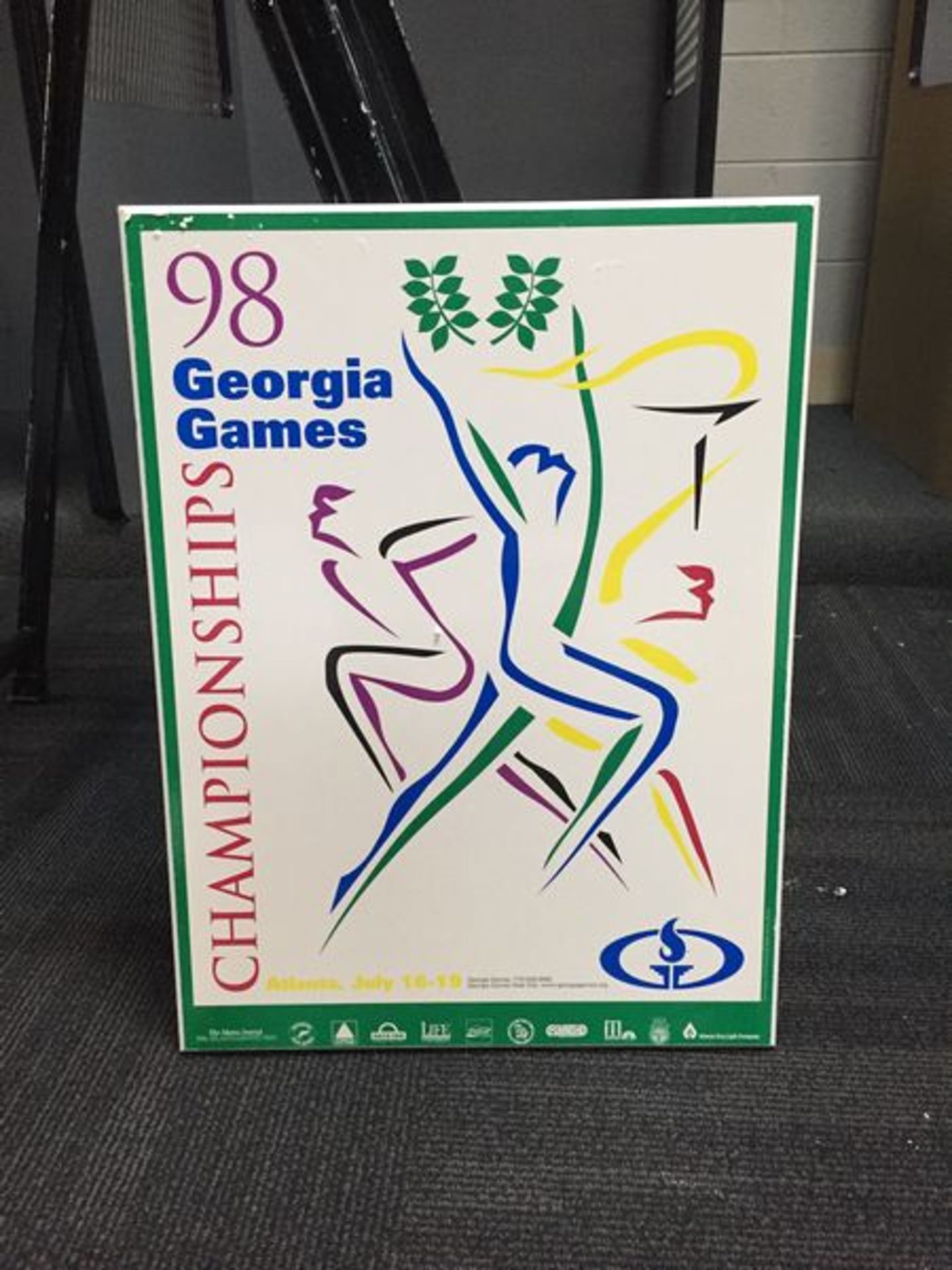 1998 Olympic Games Sign / GA DOME ITEM / This item includes Georgia Dome Authentication Tag
