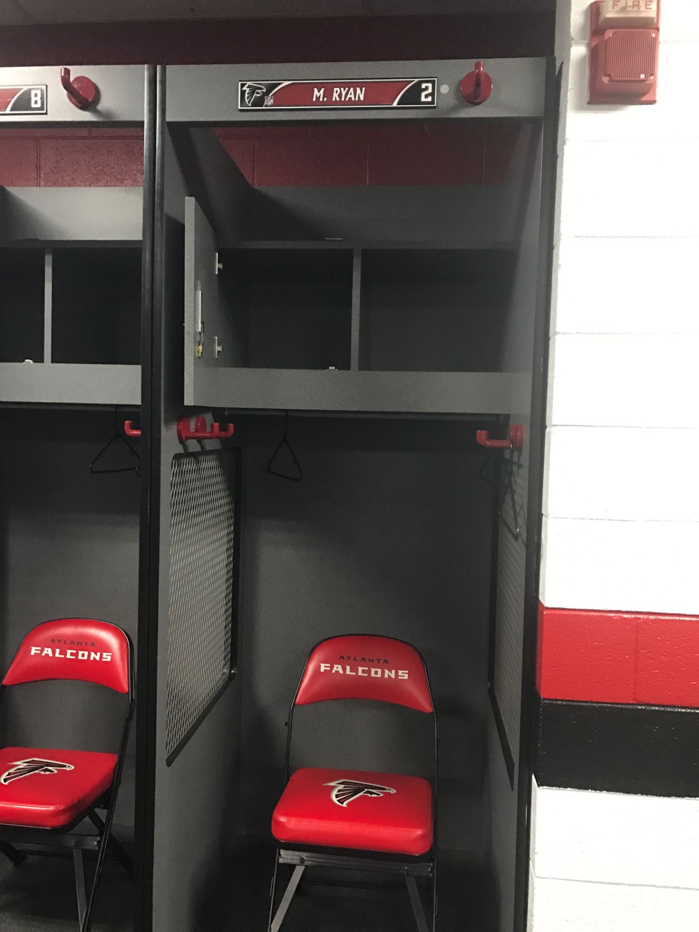 Matt Ryan's Locker, includes Name Tag as photo'd. Does NOT include Chair. Removed from Falcons