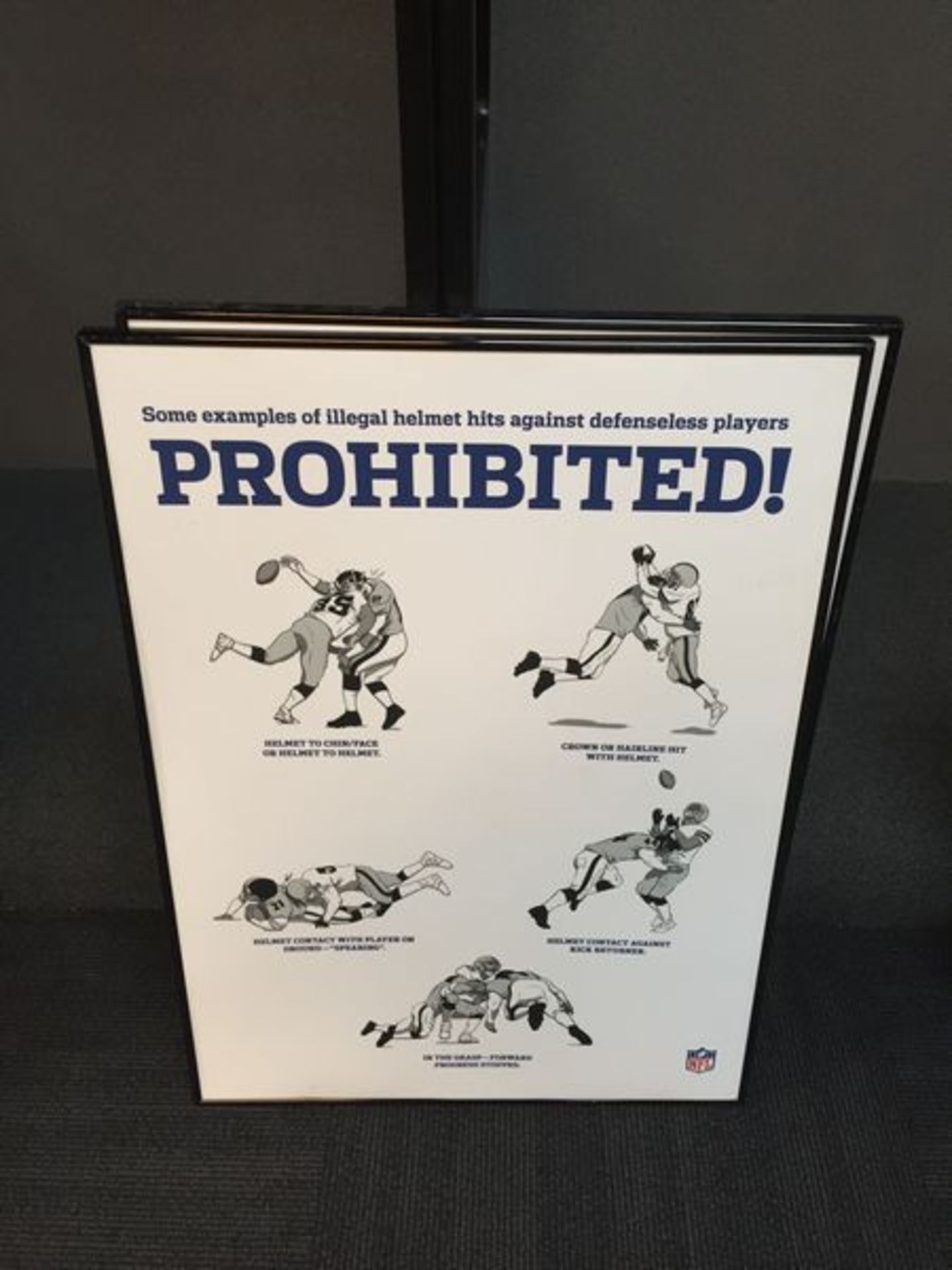 Illegal Hits Sign / From Falcons Locker Room / This item includes Georgia Dome Authentication Tag
