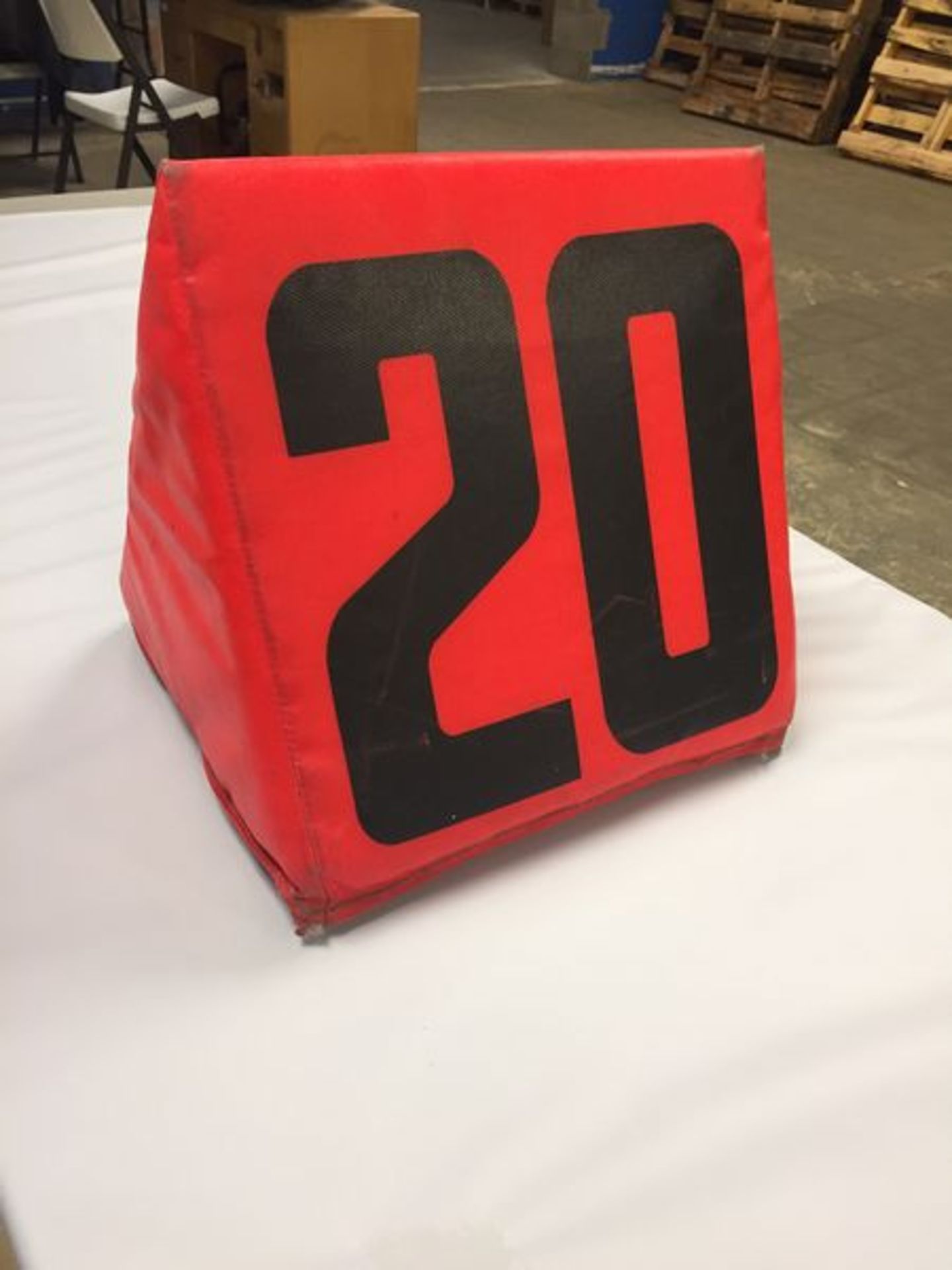 20 yard"" Sideline Marker / Game-Used / This item includes Georgia Dome Authentication Tag