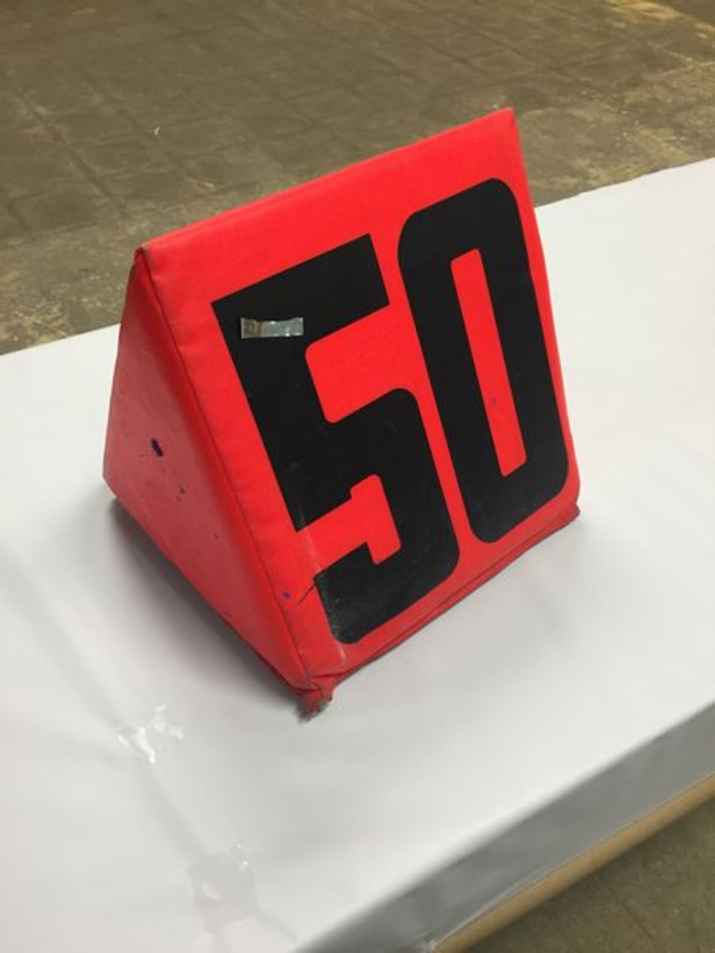 50 yard"" Sideline Marker / Game-Used / This item includes Georgia Dome Authentication Tag