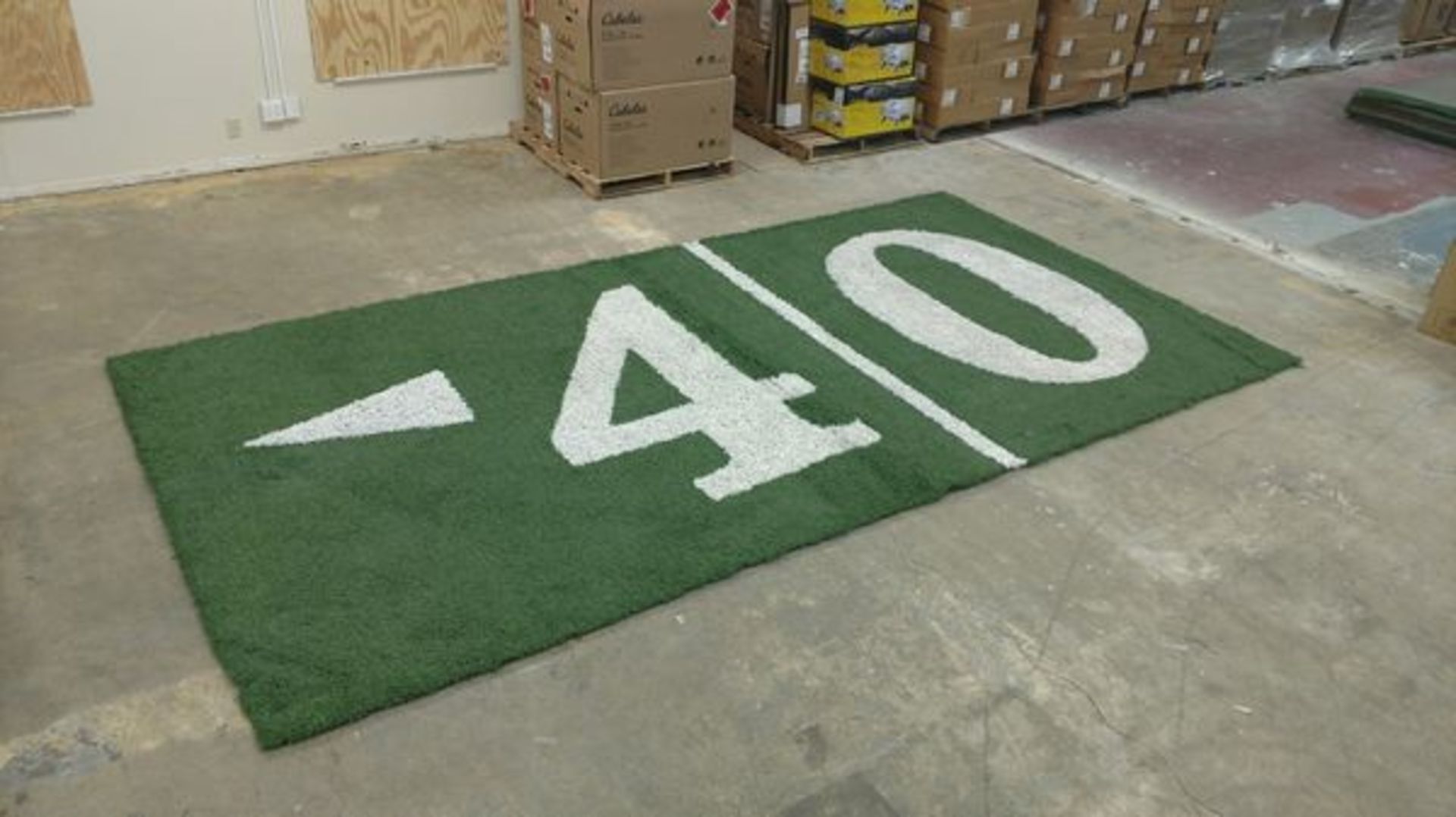 "<40 yard (left arrow)" Field-Turf, Game-Used, Final Game: Jan 22, 2017 Packers vs. Falcons, NFC