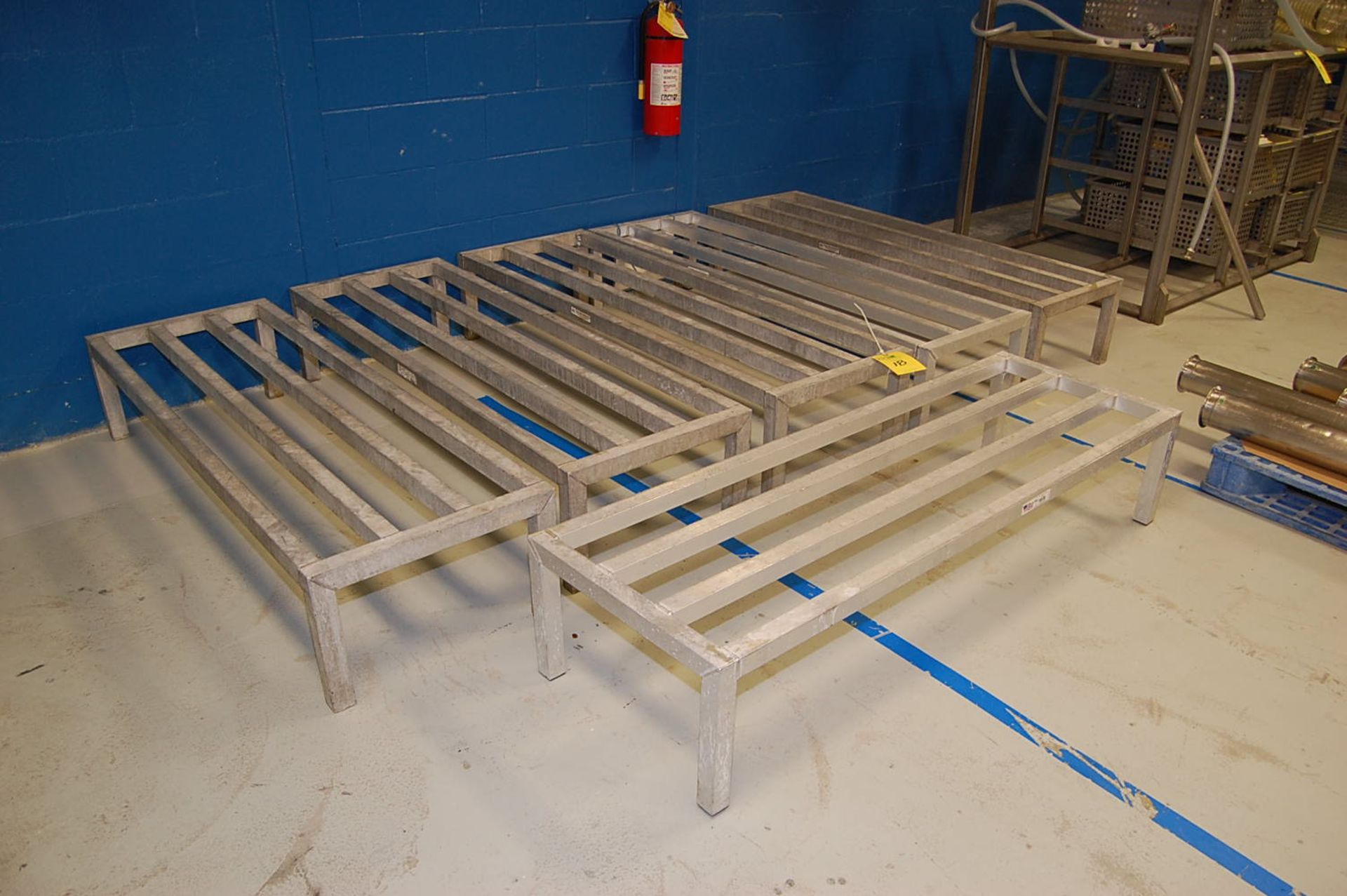 Qty. (6) New Age Industrial Aluminum Platforms, 60 in. x 20 in. x 12 in.. Rigging Fee for this lot