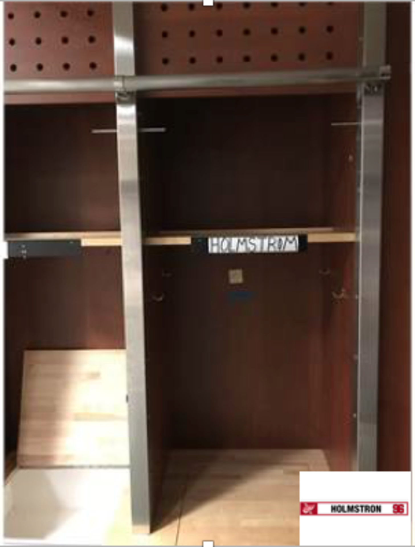 Player Locker "Tomas Holmstrom", 35 in. w x 96 in. h x 28 in. deep ; Located in: Locker Room ***