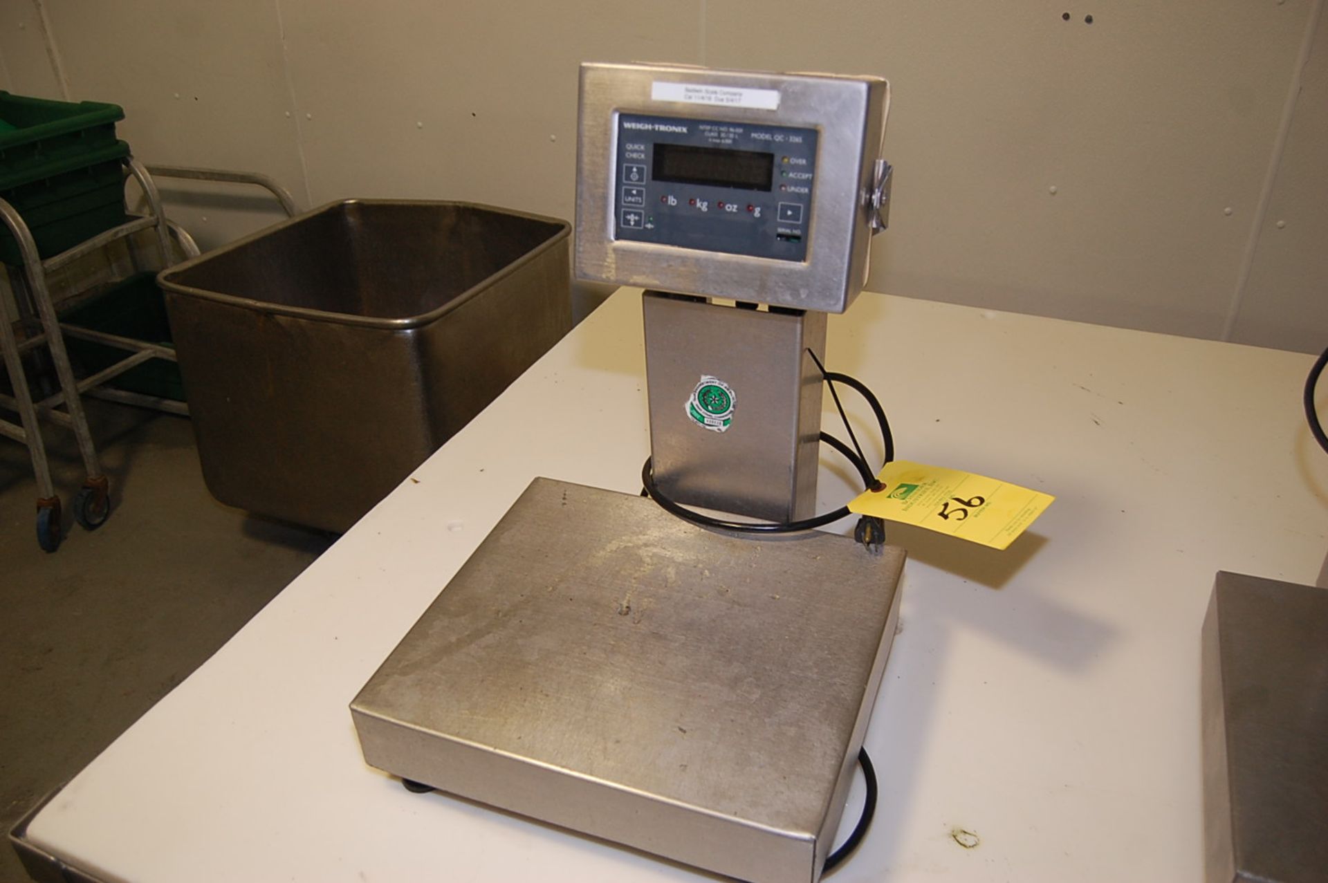 Weigh-Tronix Model #QC-3265 Bench Scale, RIGGING FEE: $25