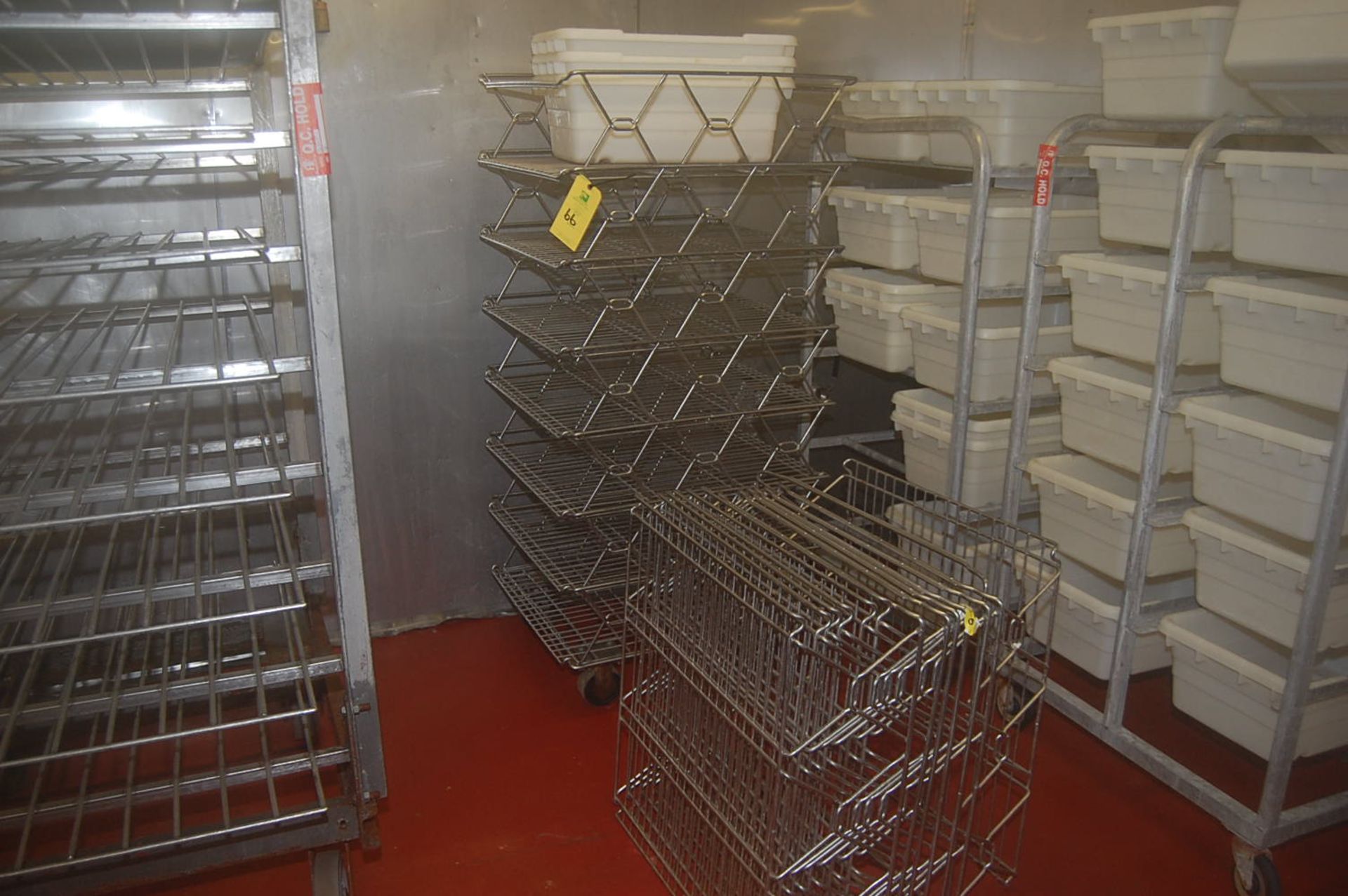 Stainless Steel Wire Shelf Unit Mounted on 4-Wheel Cart, Includes SS Wire Shelves, RIGGING FEE: $50