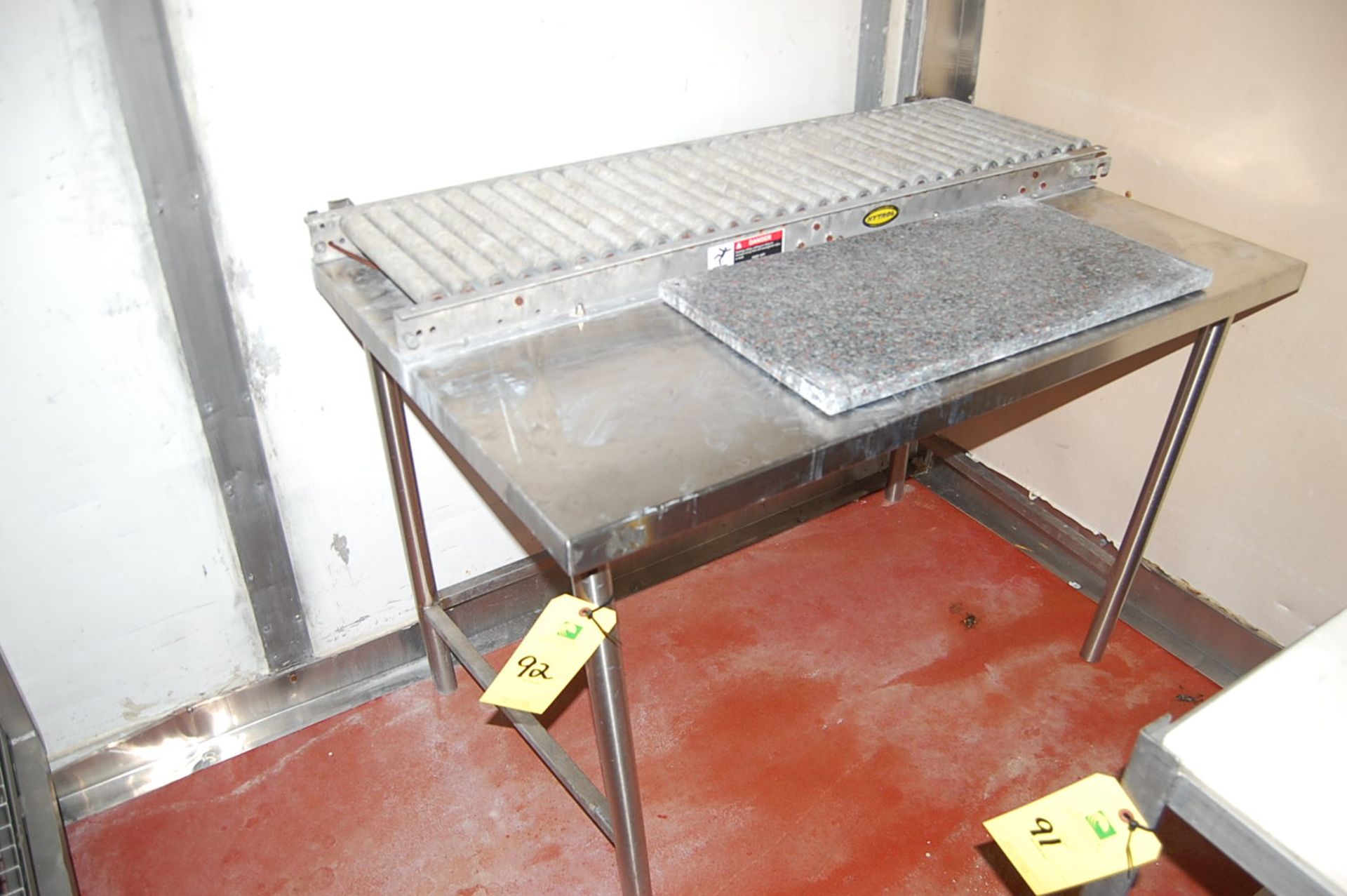 Stainless Steel Table w/Hytrol Conveyor, 48 in. Length, RIGGING FEE: $50