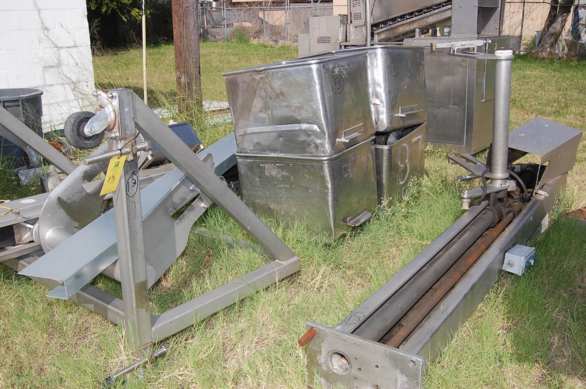 SS Components, (2) Bucket Loaders, (6) SS Tubs, Approx. 24 in. x 24 in. x 20 in., RIGGING FEE: $300