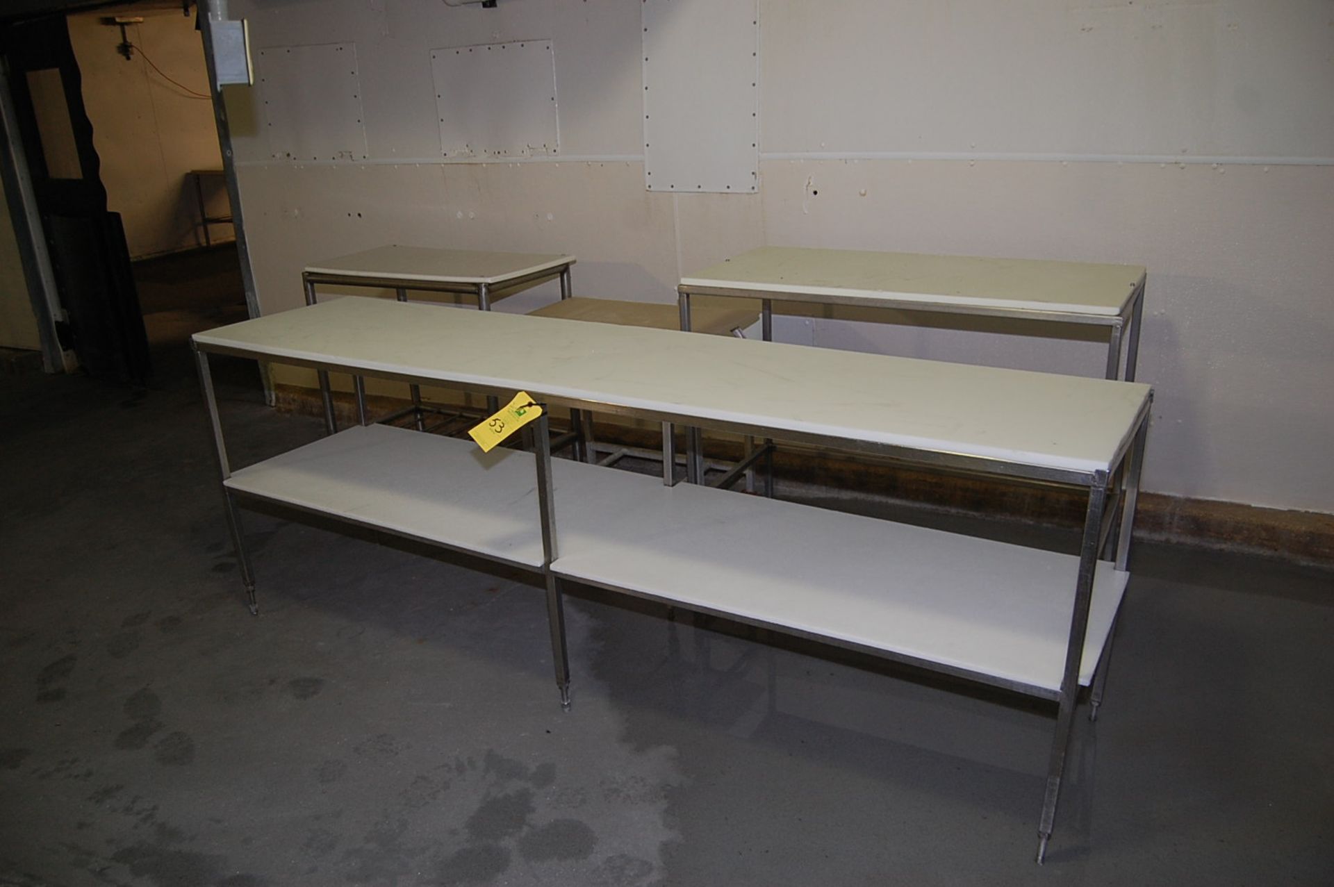 Plant Support - (3) Cutting Tables, 8 ft./4 ft./3 ft. Length, SS Frame, RIGGING FEE: $125