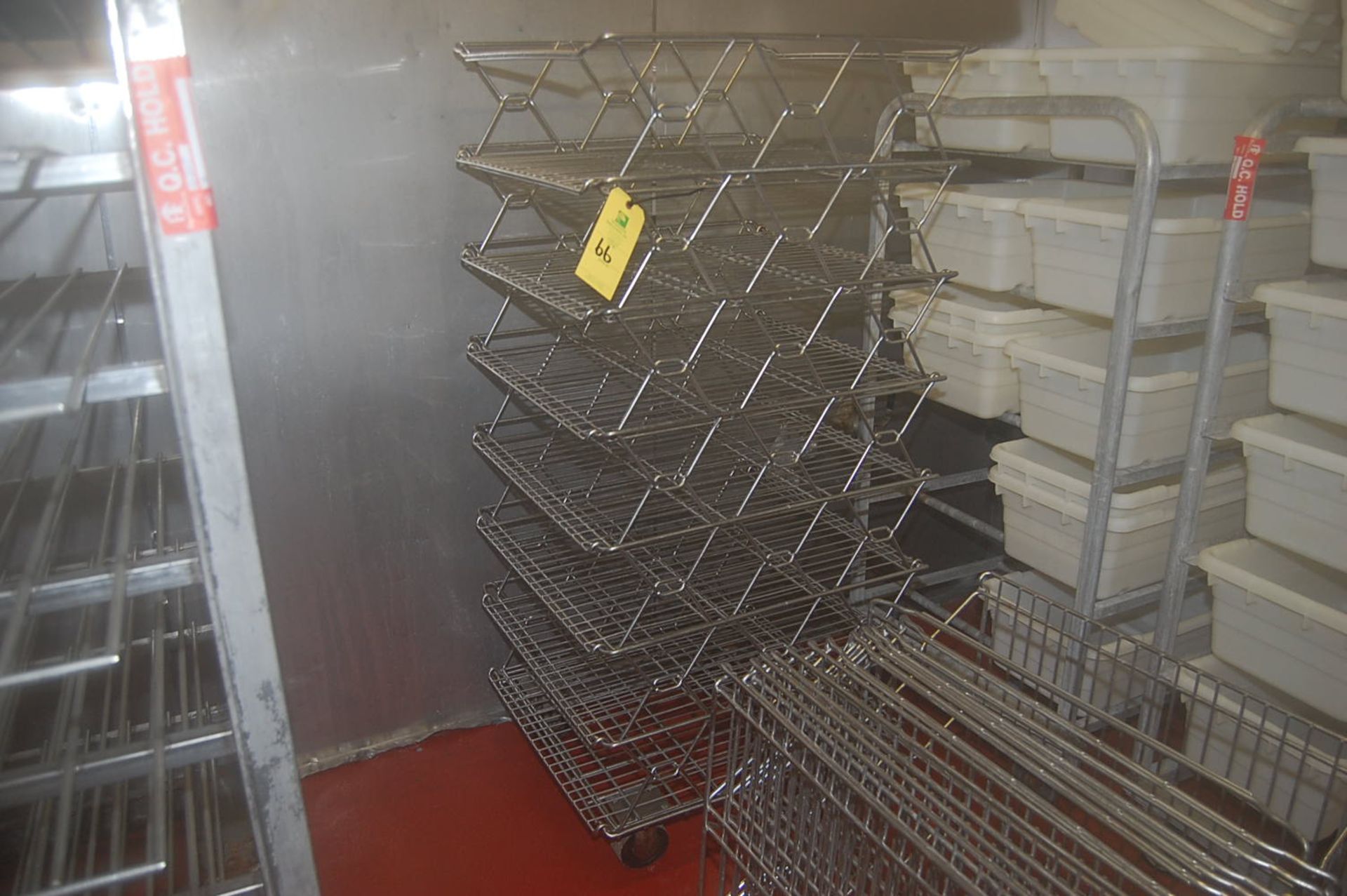 Stainless Steel Wire Shelf Unit Mounted on 4-Wheel Cart, Includes SS Wire Shelves, RIGGING FEE: $50 - Image 2 of 2