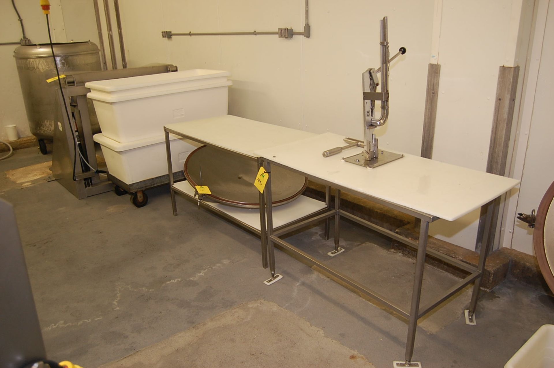 Plant Support - (2) Cutting Tables, (3) Remco Poly Tubs #6911, RIGGING FEE: $100