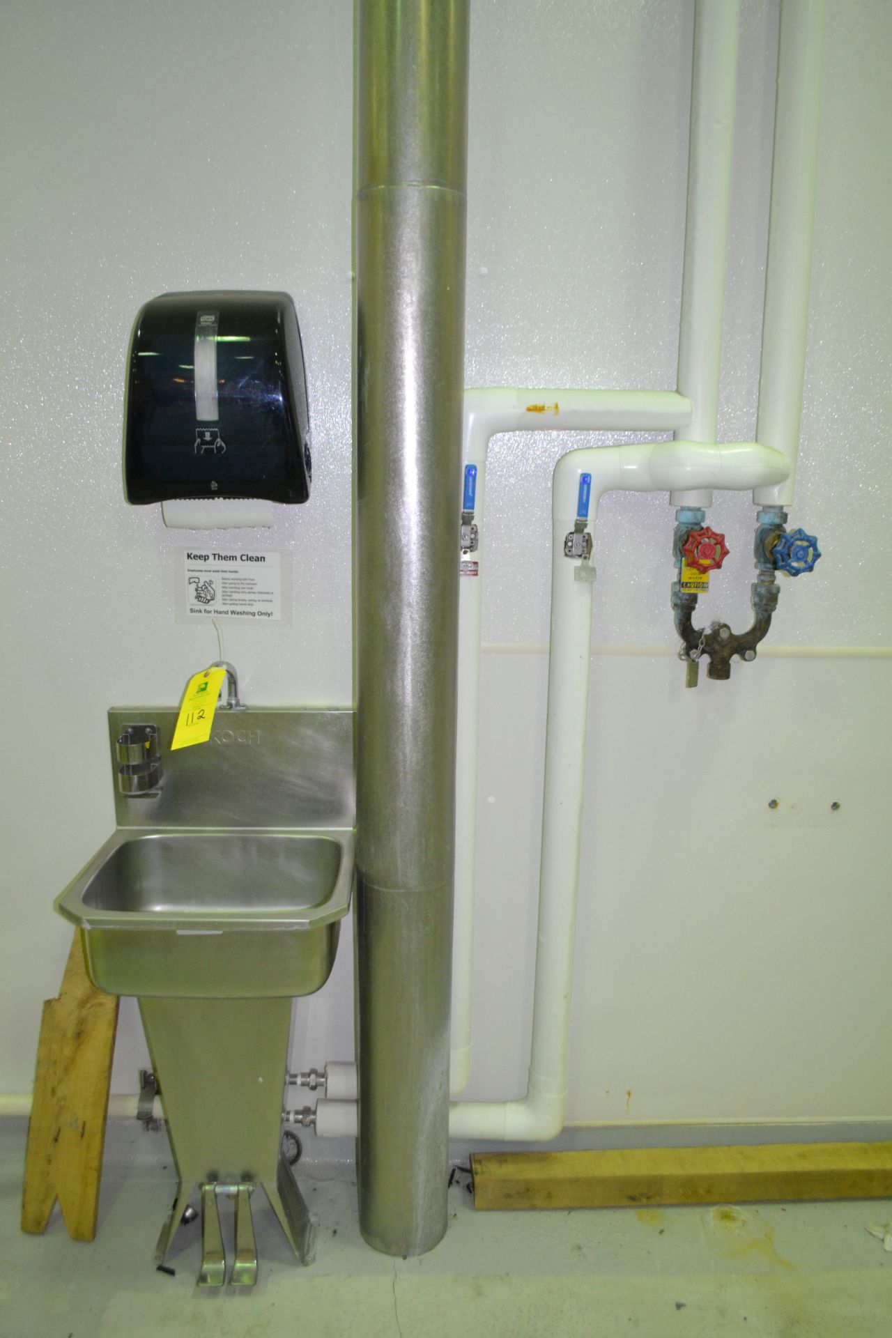 Strahman valve, stainless steel hand wash sink, and paper towel dispenser, RIGGING FEE $50