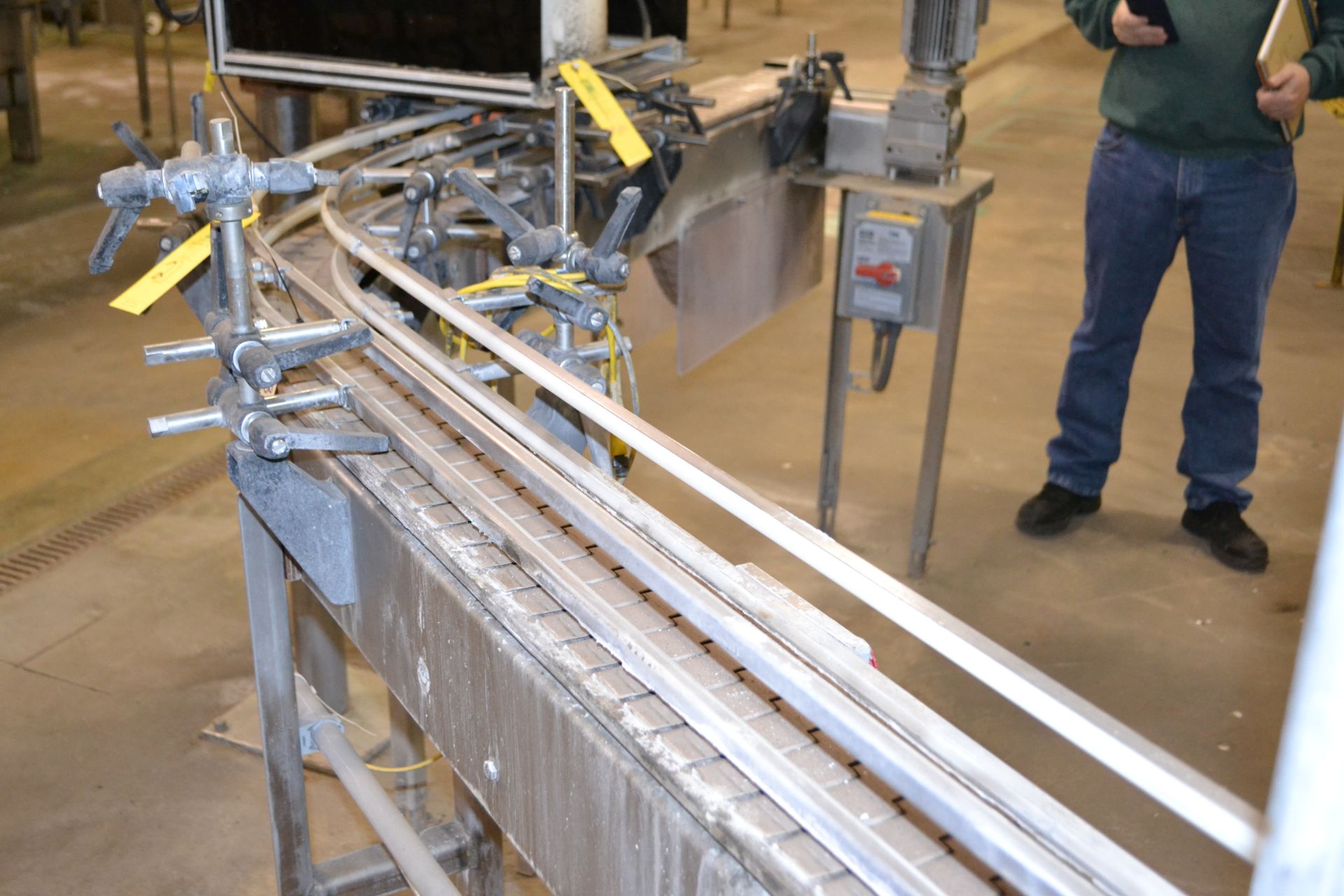 4.5" wide x 16' long stainless steel table top conveyor with plastic belting, S-shape, with gearhead - Image 2 of 2