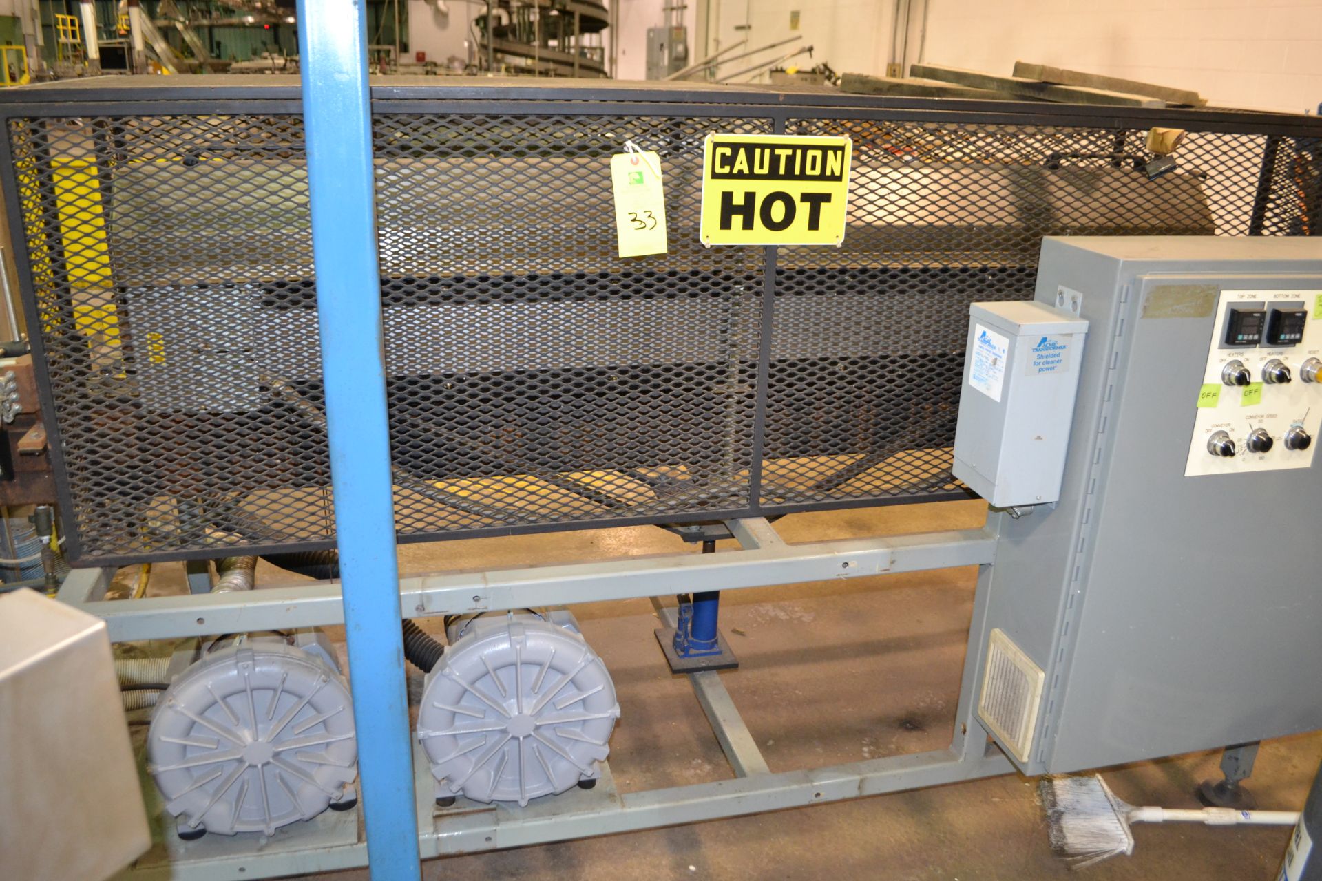 Trine model 105 heat tunnel, serial number 061S10547,table top conveyor infeed and discharge, 12' - Image 2 of 3