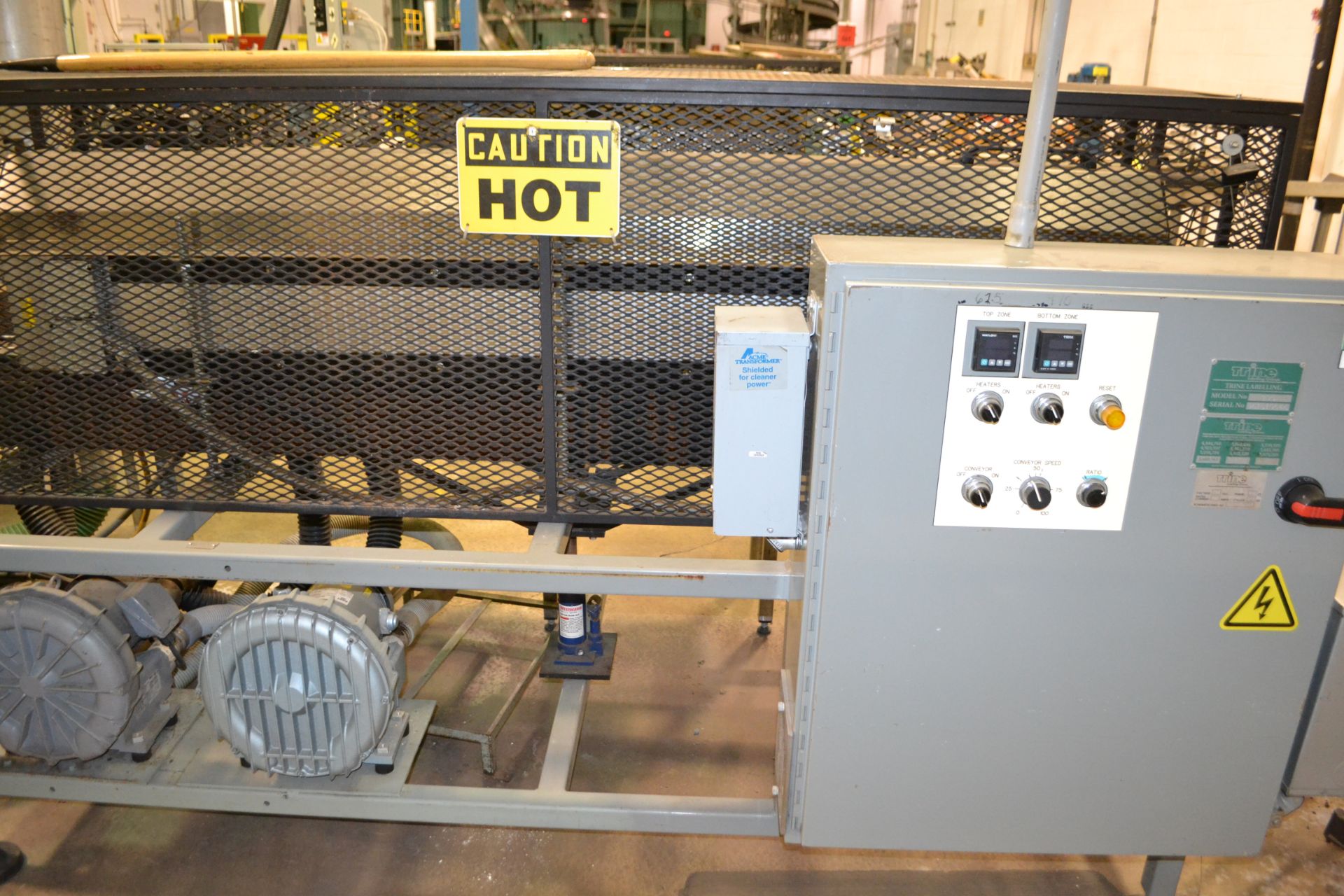 Trine model 105 heat tunnel, serial number 061S10546,table top conveyor infeed and discharge, 12' - Image 2 of 3