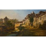 Véron, Alexandre René (Montbazon 1826-1897 Paris) Ansicht von Crécy-en-Brie, Quai des Tanneries.