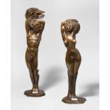 Fuchs, Ernst (Wien 1930-2015 Wien) "Daphne & Apoll". 1983. Lot von zwei Bronzen und einer Radierung.