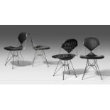 Eames, Charles & Ray Satz von vier Wire Chair DKR, Modell Bikini. Entwurf 1951. Konstruktion aus