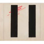 Chaschnik, Ilya G. (Ljuzin 1902-1929 Leningrad) "Suprematist Composition with minimal bars". Ca.