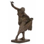 Panzeri, Luigi (Lomagna/Como 1865–1939 Mailand) Junge, verbeugende Dame. Bronze. Auf dem