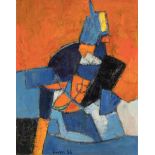 Liner, Carl Walter (St. Gallen 1914–1997 Appenzell) "Composition blau/orange", 1958. Öl auf