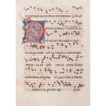 Antiphonarblatt, Süddeutschland um 1450 (Erscheinung des Herrn/ Epiphanie "Ecce adue/nit Dominator