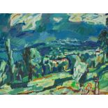 Hosch, Karl (Yverdon 1900–1972 Zürich) "Blauer Tag", Blick auf den Zürichsee gegen Horgen, 1956.