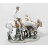 Don Quixote und Sancho Panza, Lladro 20.Jh. Spanien. Modell von Salvador Furio und J. Ruiz.