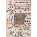 Antiphonarblatt, Italien 1.Hälfte 15.Jh. ("Hodie nobis celor' rex de uirgine nasci" -