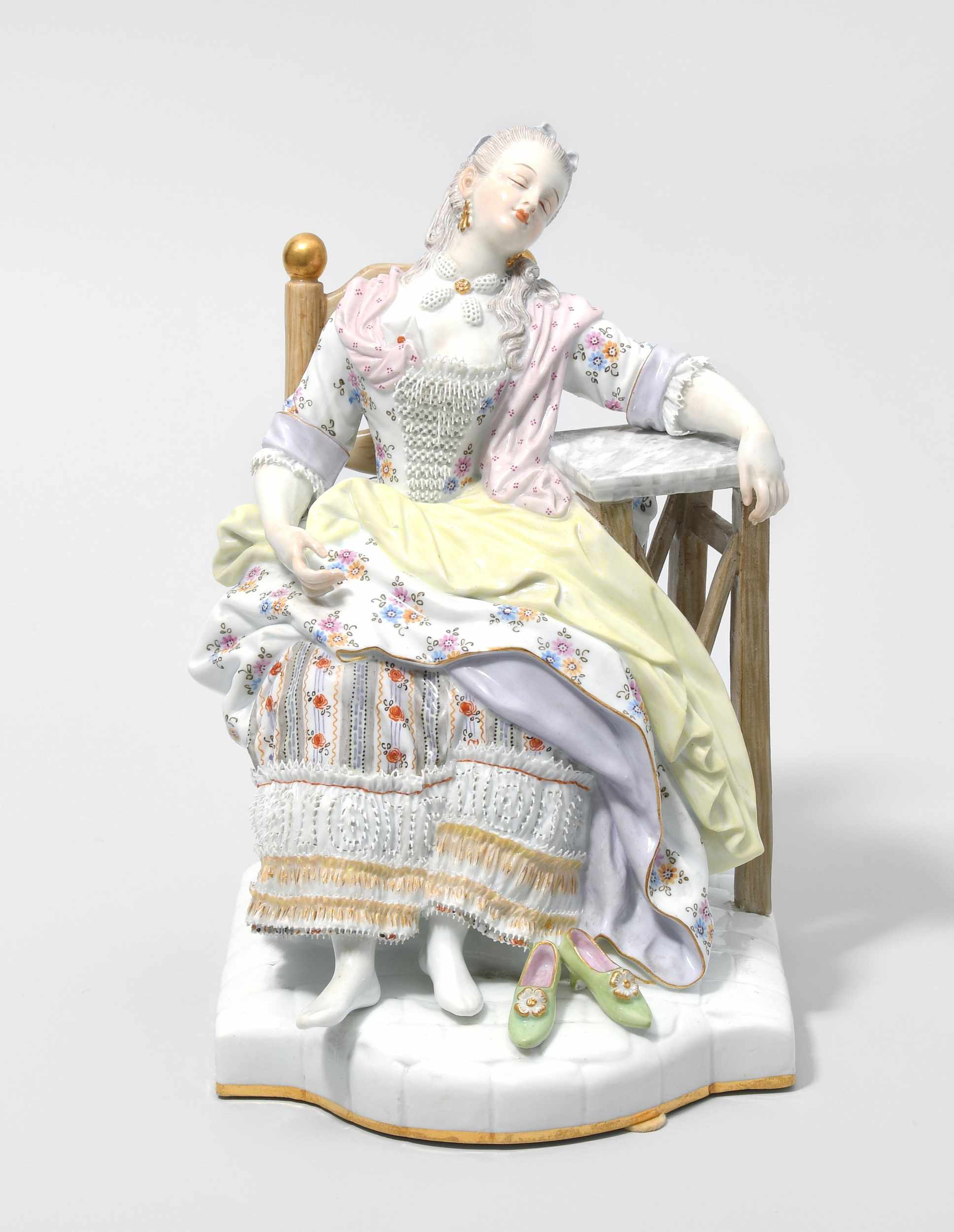 Schlafende, Meissen Ende 19.Jh./um 1900. "Schlafende Louise-Louise le déserteur". Modell von