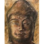 Vaszary, János (Kaposvár 1867–1939 Budapest) "Buddhakopf". Pastell auf Papier. Oben links in