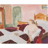 Gimmi, Wilhelm (Zürich 1886–1965 Chexbres) Interieur mit weiblichem Akt. Aquarell und Bleistift