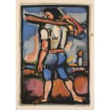 Rouault, Georges (Paris 1871–1958 Paris) "Aide-Bourreau (portant un des bois de la croix)". Aus: "