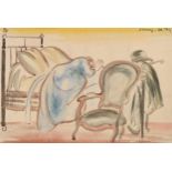 Vaszary, János (Kaposvár 1867–1939 Budapest) "Siesta". 1923. Aquarell auf Papier. Oben rechts in