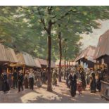 Herzog, August (Fruthwilen 1885–1959 Münsterlingen) München, "Auer Dult", 1918. Öl auf Karton. Unten