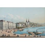 Dikenmann, Johann Rudolf (1832 Zürich 1888) "Luzerne". Altkol. Aquatinta mir Blauplatte, um 1865.