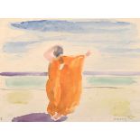 Vaszary, János (Kaposvár 1867–1939 Budapest) Frau am Strand. Aquarell auf Papier. Unten rechts in