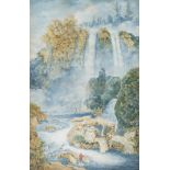 Kaisermann, Franz (Yverdon 1765 – 1833 Rom) Der grosse Aniene-Wasserfall bei Tivoli. Aquarell auf