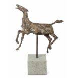 Fischer, Franz (Prag 1900–1980 Zürich) Pferd. Bronze. H 39 auf Marmorsockel 60 cm. -Patina. Leicht