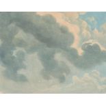 Frey, Johann Jakob (Basel 1813–1865 Frascati) Wolkenstudie mit aufziehenden Gewitterwolken. Öl auf