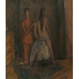 Auberjonois, René (1872 Lausanne 1957) "Les deux soeurs", 1948. Öl auf Leinwand. Unten rechts