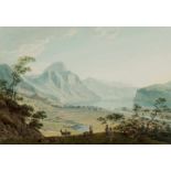 Wetzel, Johann Jakob (Zürich 1781–1834 Richterswil) "Vue de Wesen". Altkol. Aquatinta von F. Hegi.