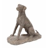 Kunz, Werner Friedrich (Zürich 1896–1981 Zürich) Sitzende Dogge. Gips. Auf dem Gipssockel