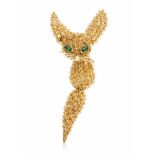 Van Cleef & Arpels Smaragd-Brosche Frankreich, 1965. Wüstenfuchs. Signiert und nummeriert "VCA ©