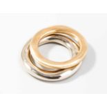 Pomellato Ring 750 Gelbgold. Poliert/sandgestrahlt. 2 Ringe. Gr. 54, 18,7 g.