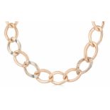 Pomellato Brillant-Collier Italien. 750 Gelbgold. Poliert/sangestrahlt. Moderne Goldglieder mit