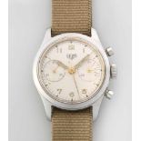 Heuer Chronograph Runder, mechanischer Schaltradchronograph 50er Jahre mit Handaufzug in