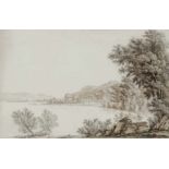 Steiner, Emanuel (1778 Winterthur 1831) Zürichsee. Blick auf das Seeufer mit einer kleinen Gruppe