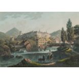 Isenring, Johann Baptist (Lütisburg 1796–1860 St. Gallen) "Lichtensteig". Altkol. Aquatinta, 1826.